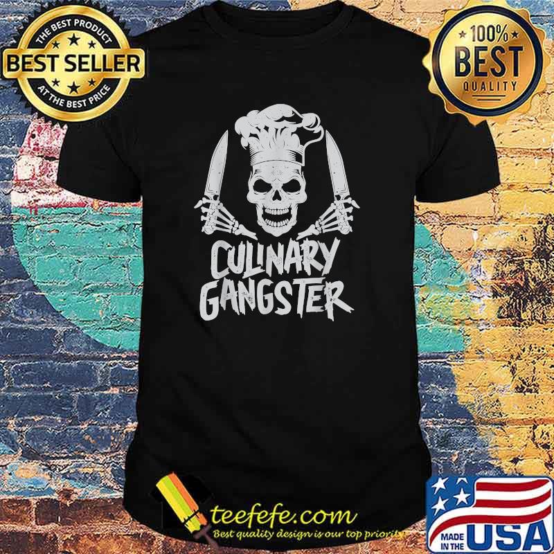 Chef Culinary Gangster Cook Skull Cooking Knife Shirt