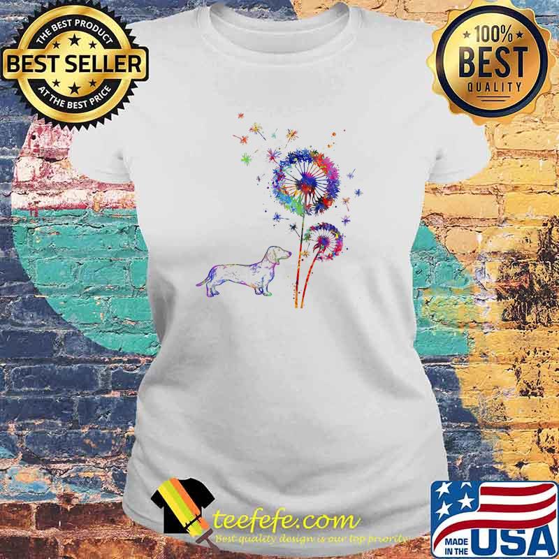 Dachshund Dandelion WaterColor Flower Laides tee Dachshund Dandelion WaterColor Flower Laides tee