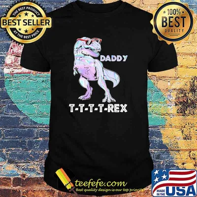 Daddy T Rex Dinosaur Hologram Shirt
