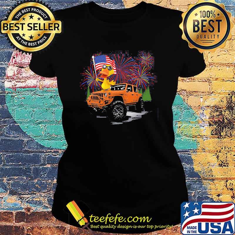Duck And Jeep Firework Happy 4th Of July Shirt Ladies tee Duck And Jeep Firework Happy 4th Of July Shirt Ladies tee