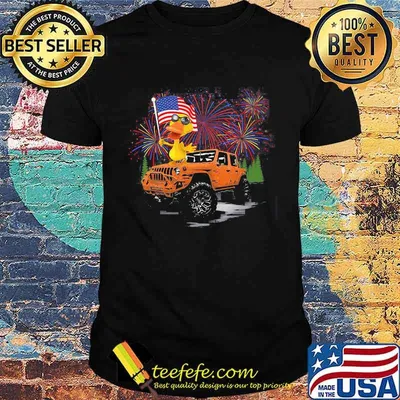 Duck And Jeep Firework Happy 4th Of July Shirt
