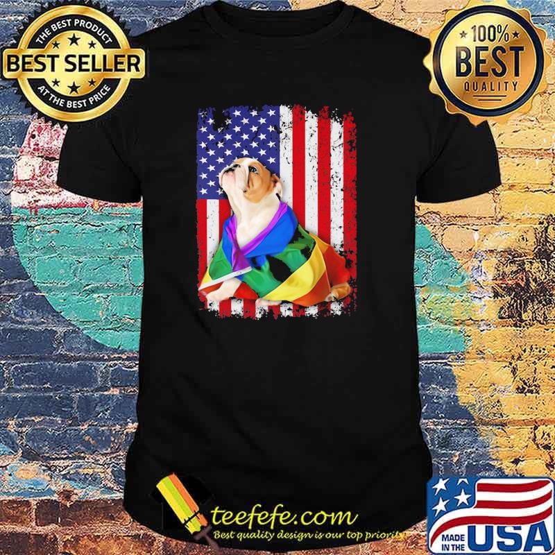 English Bulldog Pride American Flag Shirt