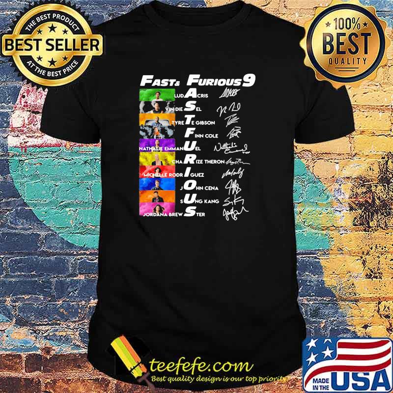 Fast and Furious 9 Ludacris Vin Diesel Tyrete Gibson signatures shirt