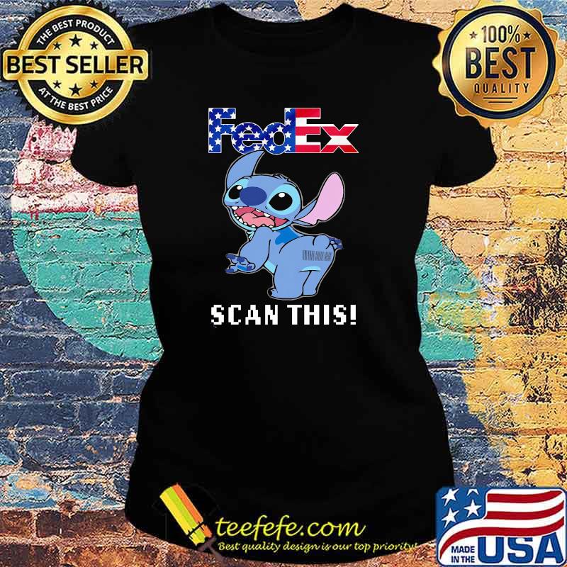 Fedex scan this american flag stitch Ladies tee Fedex scan this american flag stitch Ladies tee