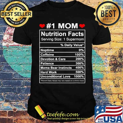 Funny Mom Nutrition Facts for Mother's Day Shirt