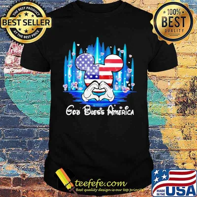 God bless america disney 4th of July independence hologram shirt