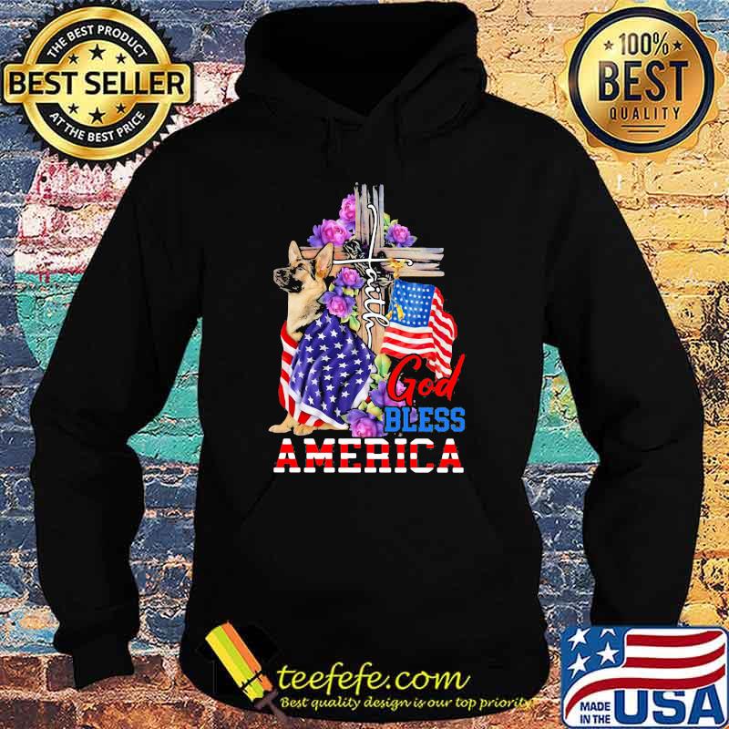 God Bless America German Shepherd Flag Shirt Hoodie God Bless America German Shepherd Flag Shirt Hoodie