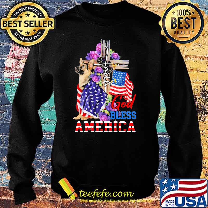 God Bless America German Shepherd Flag Shirt Sweater God Bless America German Shepherd Flag Shirt Sweater