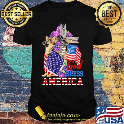 God Bless America German Shepherd Flag Shirt