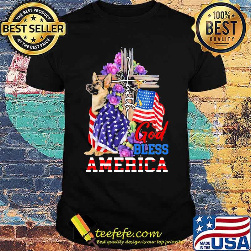 God Bless America German Shepherd Flag Shirt God Bless America German Shepherd Flag Shirt