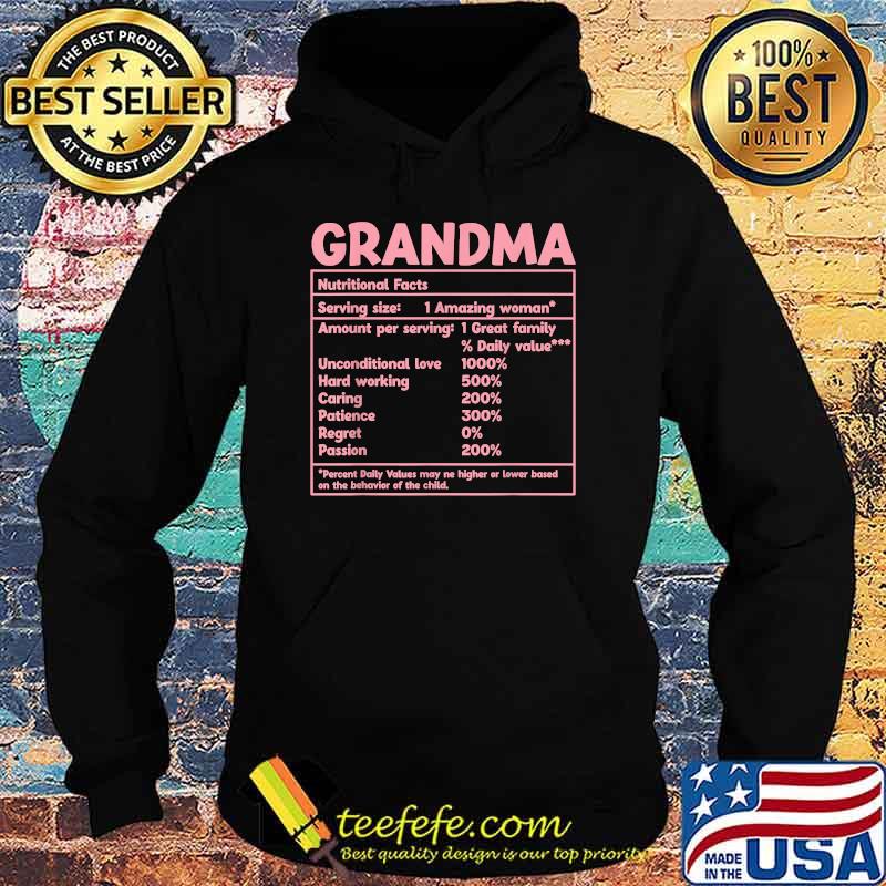 Grandma Nutritional Facts red Funny Mother Day T-Shirt Hoodie Grandma Nutritional Facts red Funny Mother Day T-Shirt Hoodie