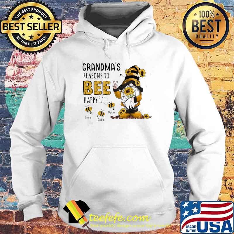 Grandmas Reasons To Bee Happy Lucy Bella Ryan Gnome Sunflower Shirt Hoodie Grandmas Reasons To Bee Happy Lucy Bella Ryan Gnome Sunflower Shirt Hoodie