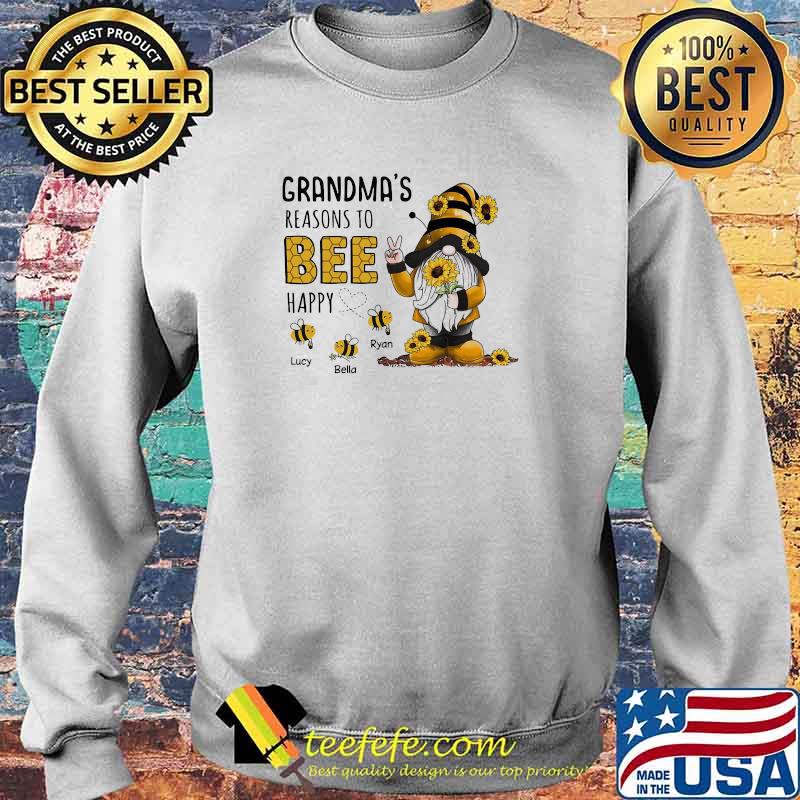 Grandmas Reasons To Bee Happy Lucy Bella Ryan Gnome Sunflower Shirt Sweater Grandmas Reasons To Bee Happy Lucy Bella Ryan Gnome Sunflower Shirt Sweater