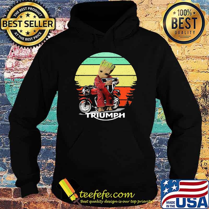 Groot hug Triumph Motor logo vintage Hoodie Groot hug Triumph Motor logo vintage Hoodie