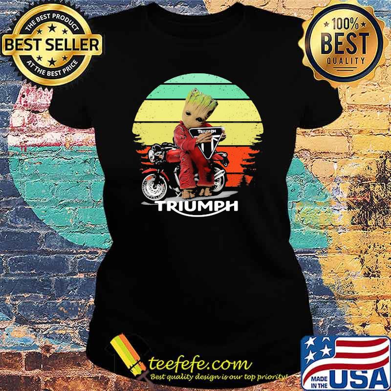 Groot hug Triumph Motor logo vintage Ladies tee Groot hug Triumph Motor logo vintage Ladies tee