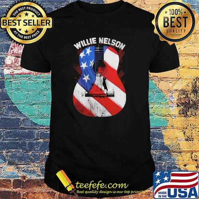 Guitar American Flag Willie Nelson Shirt