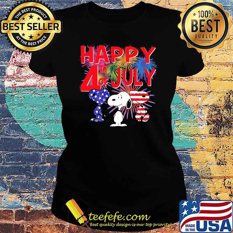 Happy 4th of July independence snoopy fireword Ladies tee Happy 4th of July independence snoopy fireword Ladies tee