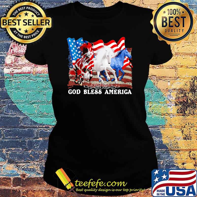 Horse God Bless America for horse lover Ladies tee Horse God Bless America for horse lover Ladies tee
