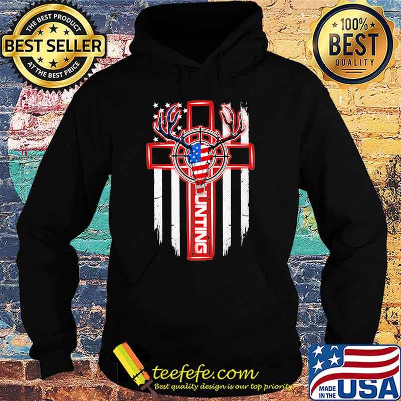Hunting cross american flag independence 4th July Shirt Hoodie Hunting cross american flag independence 4th July Shirt Hoodie