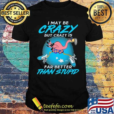 I May Be Crazy But Crazy IS Far Better Than Stupid Flamingo Shirt