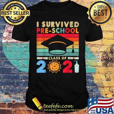 I Survived Pre-school Class 2021 Pandemic Vintage T-Shirt