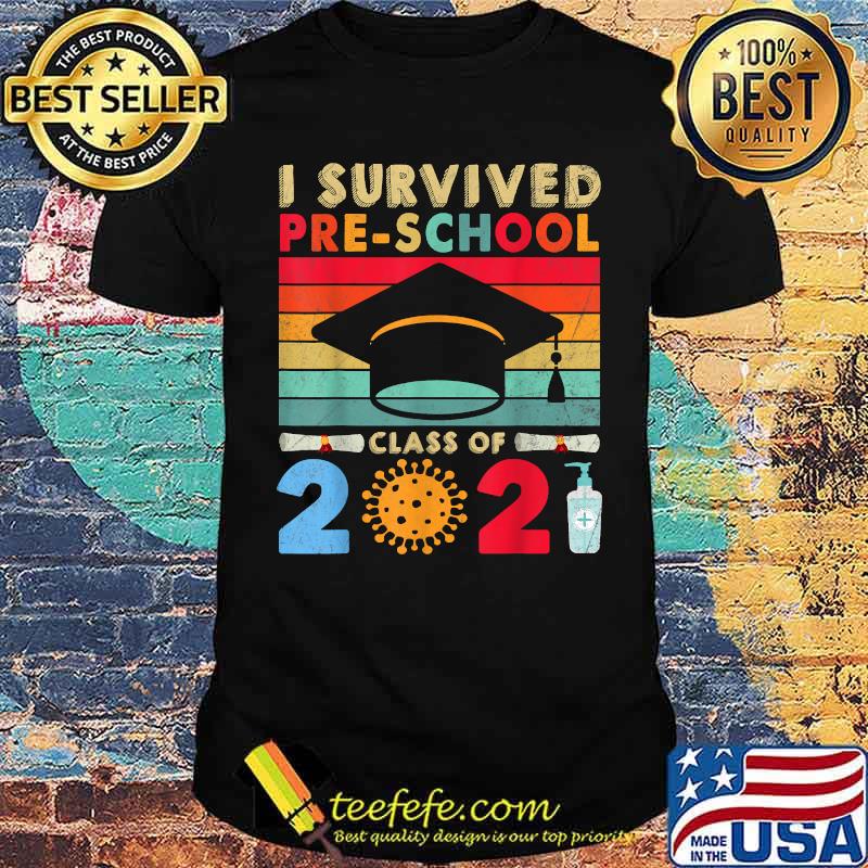 I Survived Pre-school Class 2021 Pandemic Vintage T-Shirt