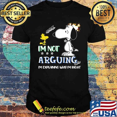 Im not arguing im explaining why im right snoopy shirt