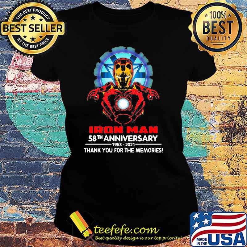 Iron man 58th anniversary 1963 2021 thank you for the memories Ladies tee Iron man 58th anniversary 1963 2021 thank you for the memories Ladies tee