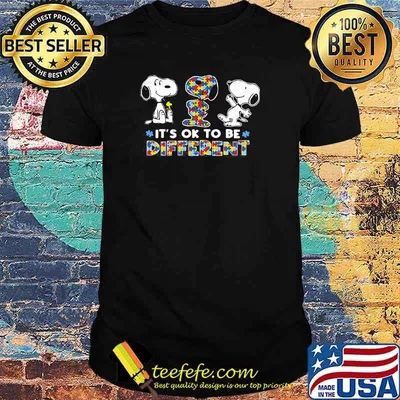 Its Ok To Be Different Snoopy Autism Awareness Shirt