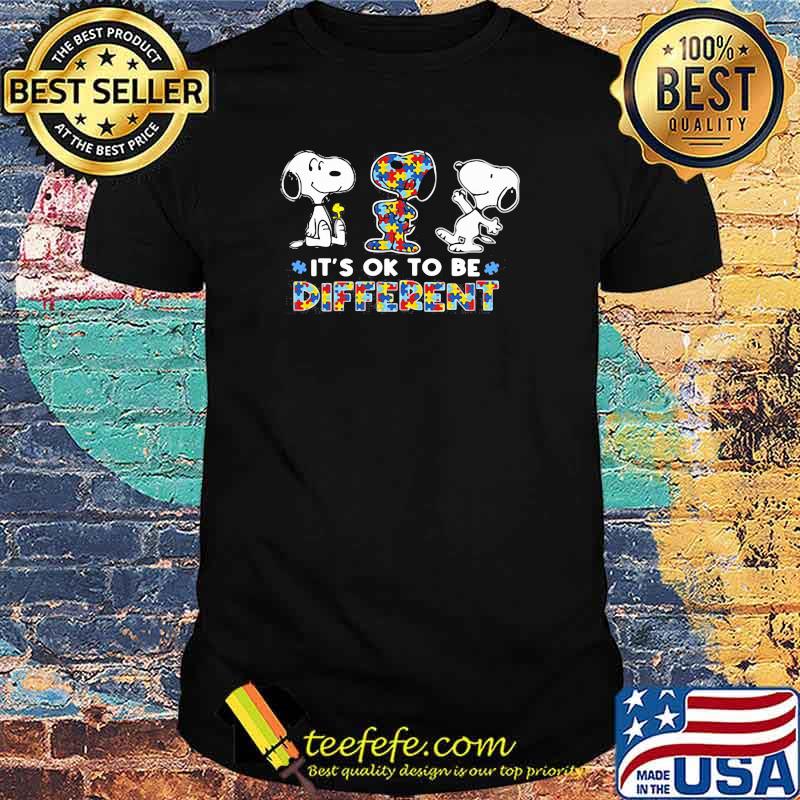 Its Ok To Be Different Snoopy Autism Awareness Shirt