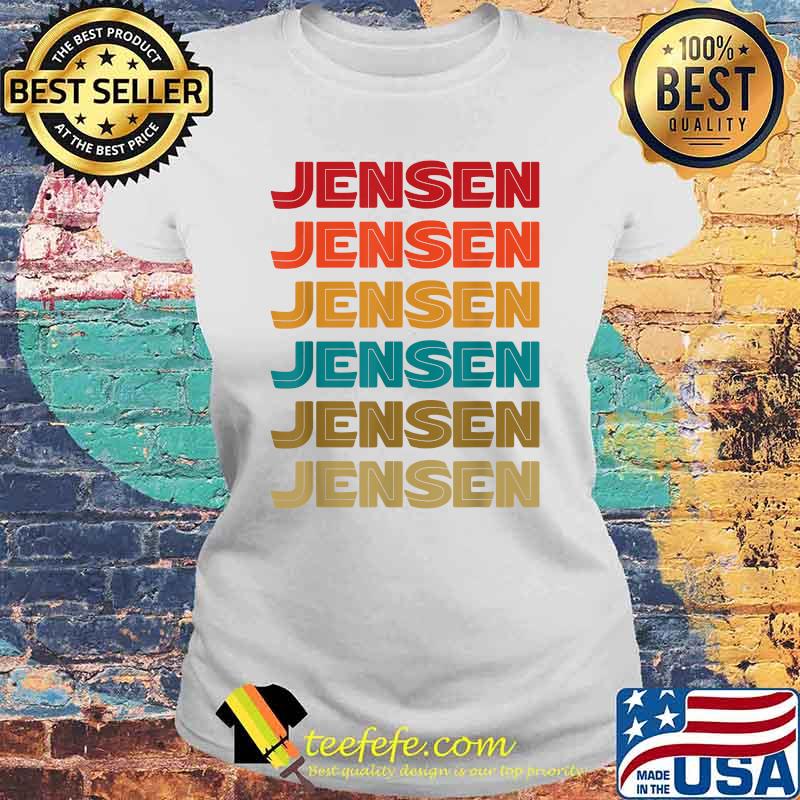 Jensen Name, Retro Given Name Colorful Inline Font Shirt Laides tee Jensen Name, Retro Given Name Colorful Inline Font Shirt Laides tee
