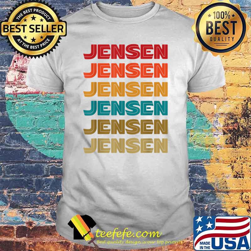 Jensen Name, Retro Given Name Colorful Inline Font Shirt Jensen Name, Retro Given Name Colorful Inline Font Shirt