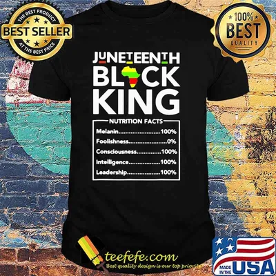 Juneteenth Black King Nutrition Facts Shirt