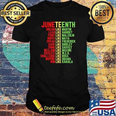 Juneteenth Dream Like Leaders Black Shirt