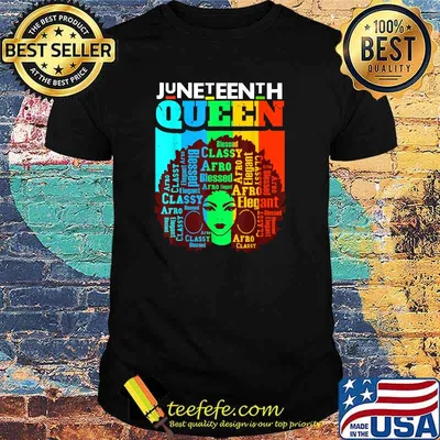 Juneteenth Queen Afro Melanin Black Girl Magic Women Girls T-Shirt