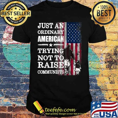 Just An Ordinary American Trying Not To Raise Communists American Flag T-Shirt
