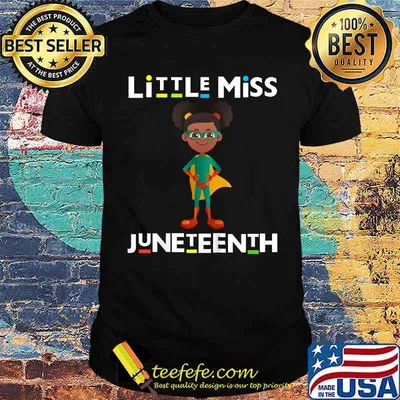 Kids Little Miss Juneteenth Black Girl Melanin Toddler Girls T-Shirt