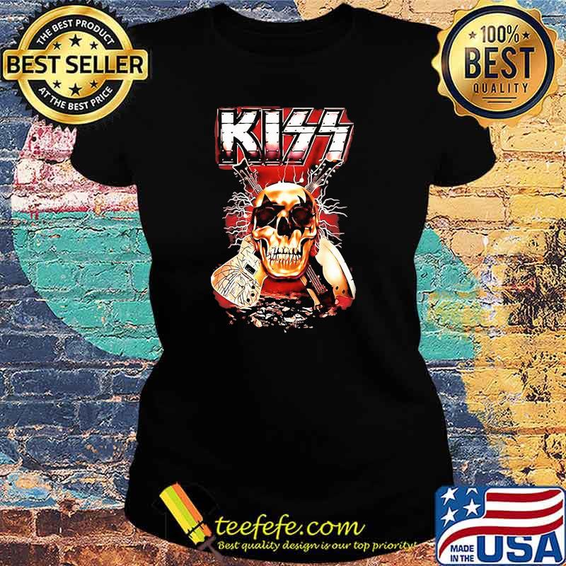 Kiss skull guitar band rock music Ladies tee Kiss skull guitar band rock music Ladies tee