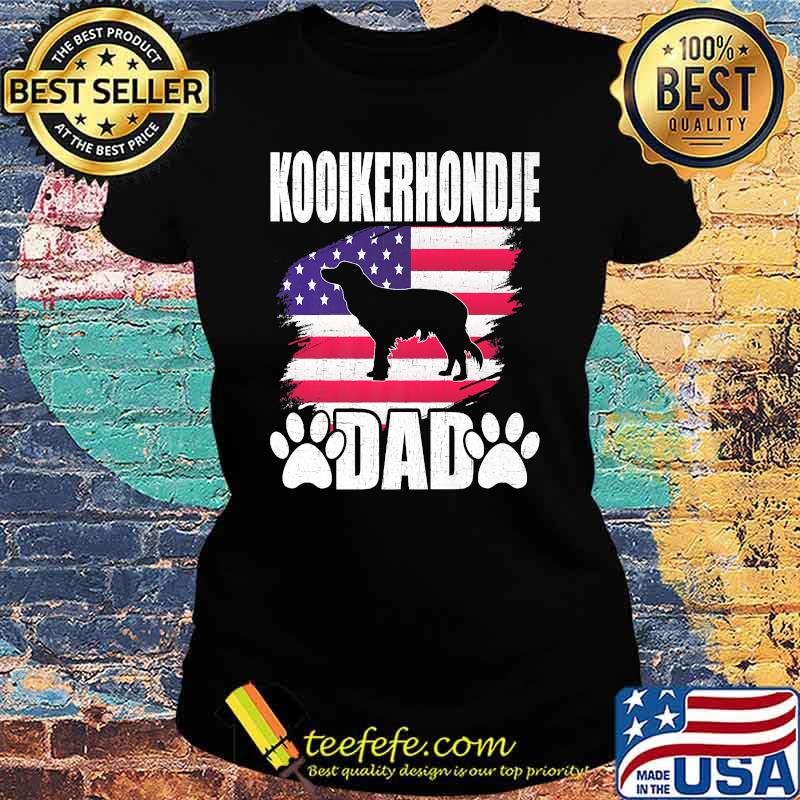 Kooikerhondje Dad Dog Lover American US Flag T-Shirt Ladies tee Kooikerhondje Dad Dog Lover American US Flag T-Shirt Ladies tee
