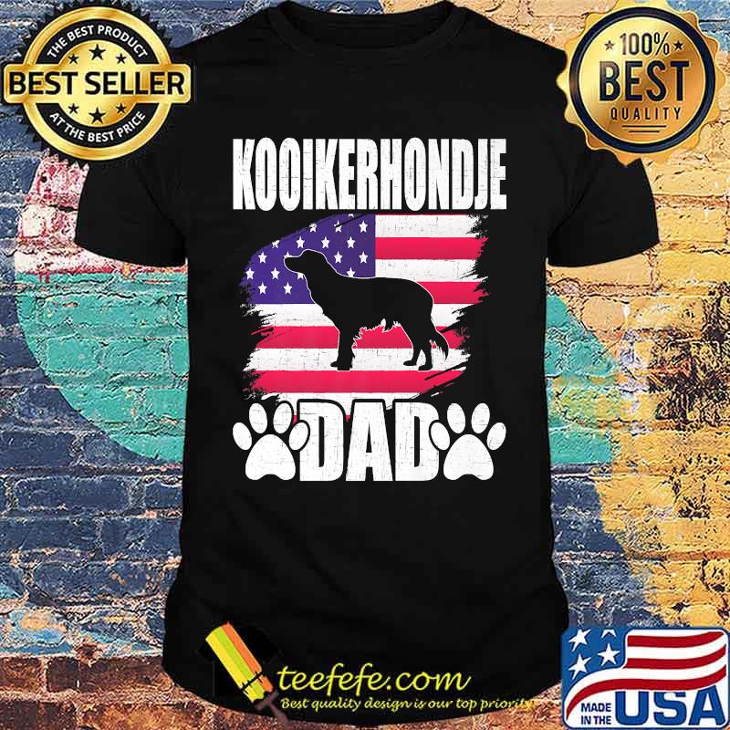 Kooikerhondje Dad Dog Lover American US Flag T-Shirt Kooikerhondje Dad Dog Lover American US Flag T-Shirt