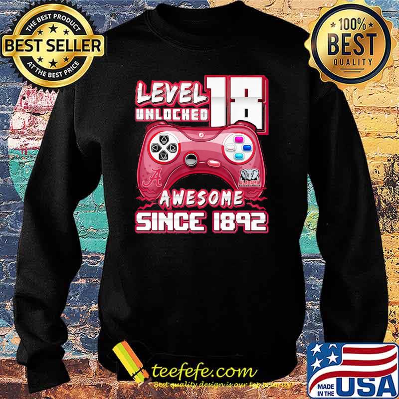 Level 18 unlocked awesome since 1892 alabama crimson video game Sweater Level 18 unlocked awesome since 1892 alabama crimson video game Sweater