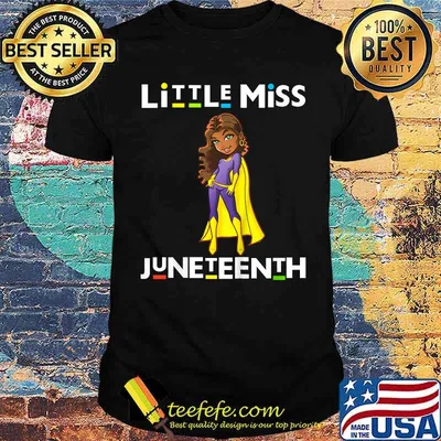 Little Miss Juneteenth Black Girl Melanin Cute Toddler Girls T-Shirt