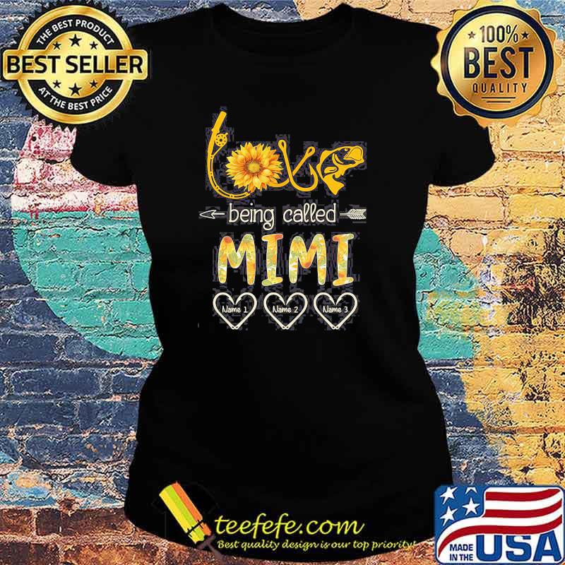 Love Being Called Mimi Fishing Sunflower Ladies tee Love Being Called Mimi Fishing Sunflower Ladies tee