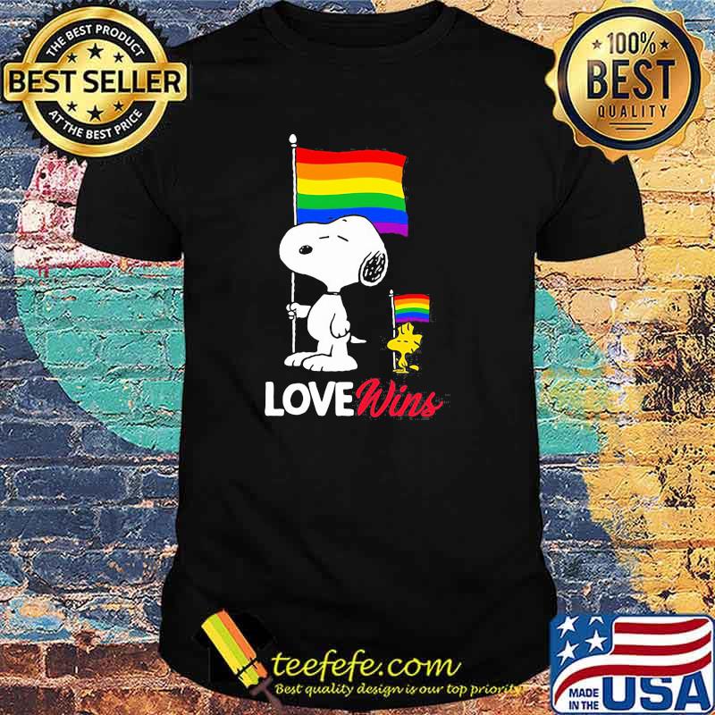 Love Win Snoopy Lgbt Flag Shirt