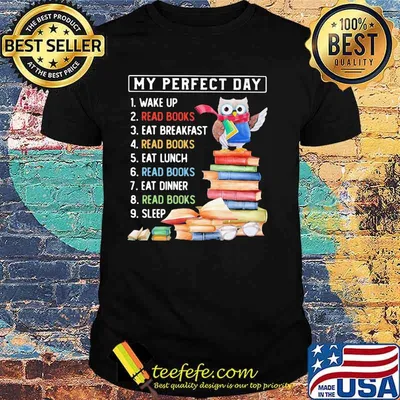 My Perfect Day Book Owl Shirt