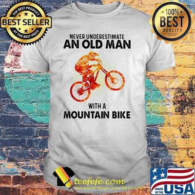 Never Underestimate An Old Man With A Mountain Bike Watercolor Shirt
