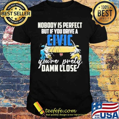 Noboy is Perfect But If You Drive A Civic Car You're Prety Damn Close Shirt