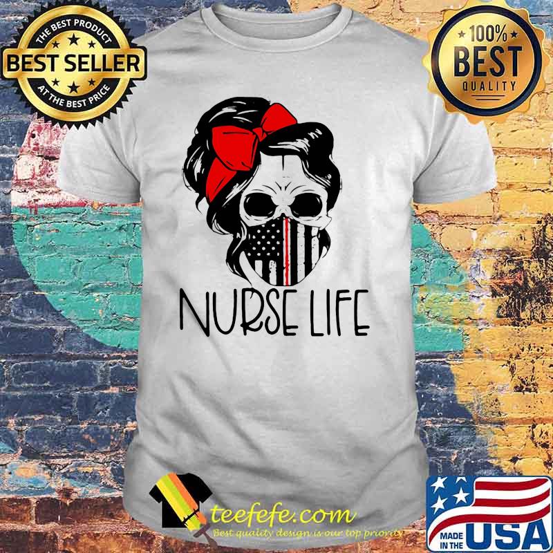 Nurse Life Skull American Flag Shirt