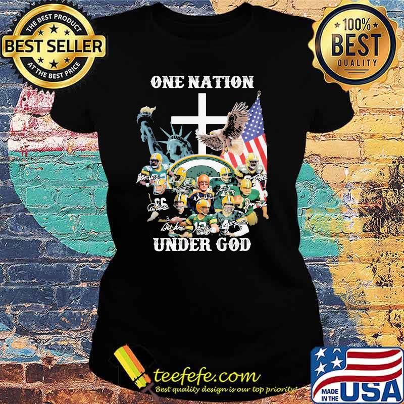 One Nation Under God Green Bay Packers Signature Shirt Ladies tee One Nation Under God Green Bay Packers Signature Shirt Ladies tee