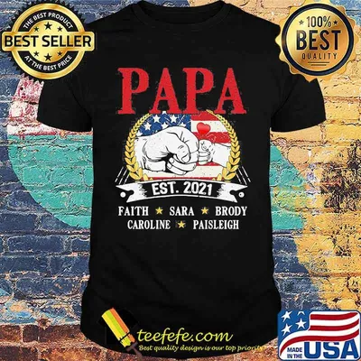 Papa EST 2021 Being Dad Is A Honor American Flag Shirt